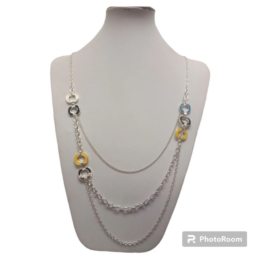 Calvin Klein silver necklace with accents NWT